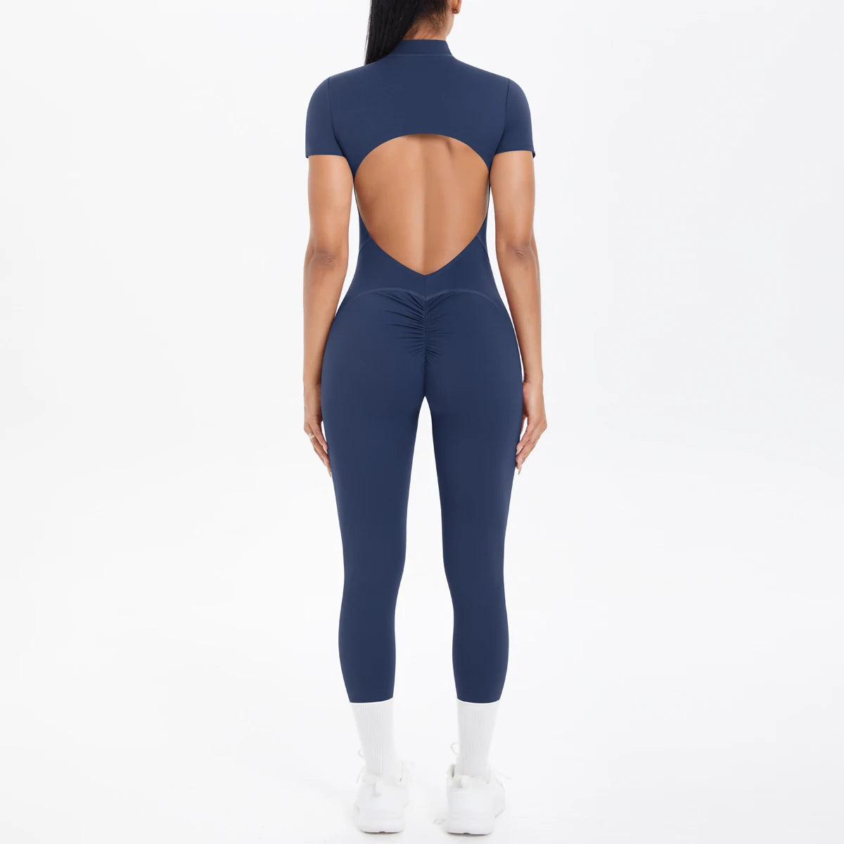 Sexy Backless Scrunch Bodycon Jumpsuit