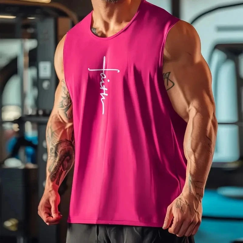 Men’s Faith Letters Graphic Sports Vest