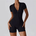 Women’s Short-Sleeve Zipper Yoga Jumpsuit