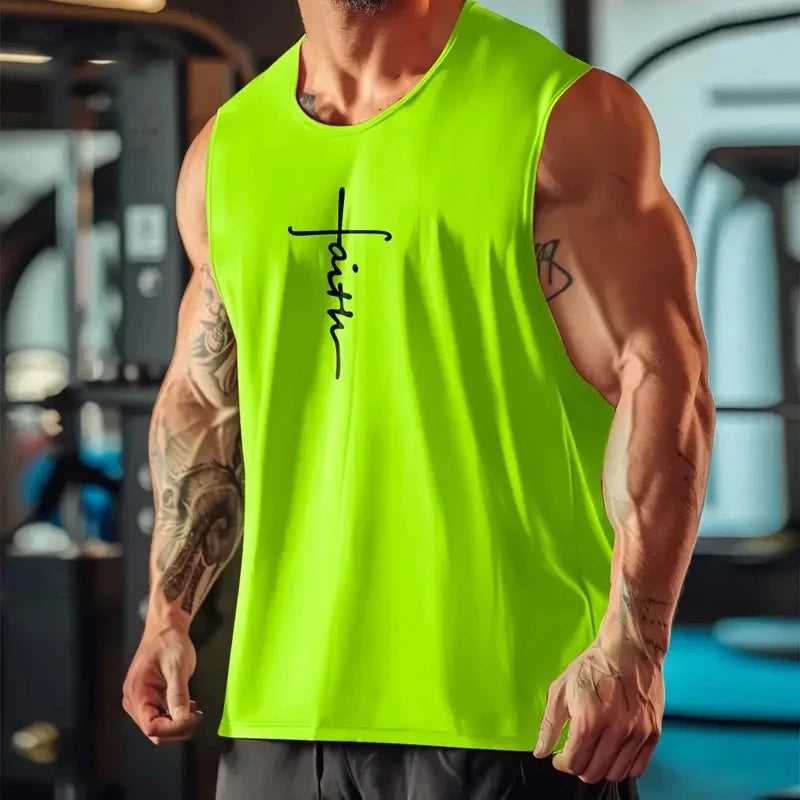 Men’s Faith Letters Graphic Sports Vest