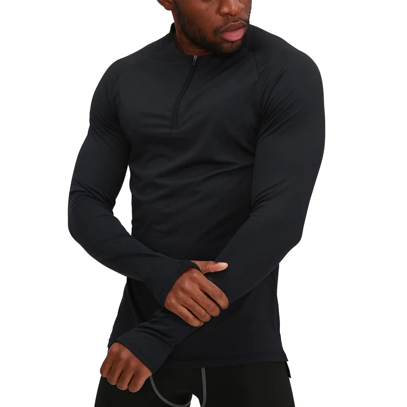 Men Sports Half Zip Long Sleeve