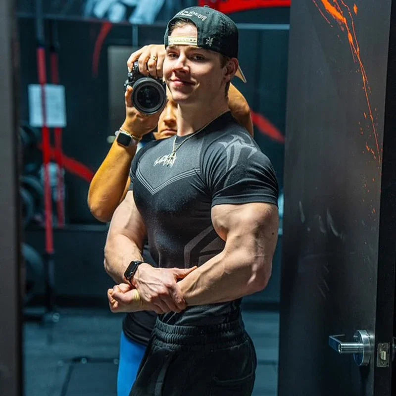 T-shirt Men's Tight Fitness Suit