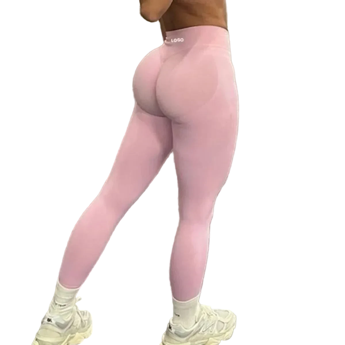 High Waist Peach Leggings