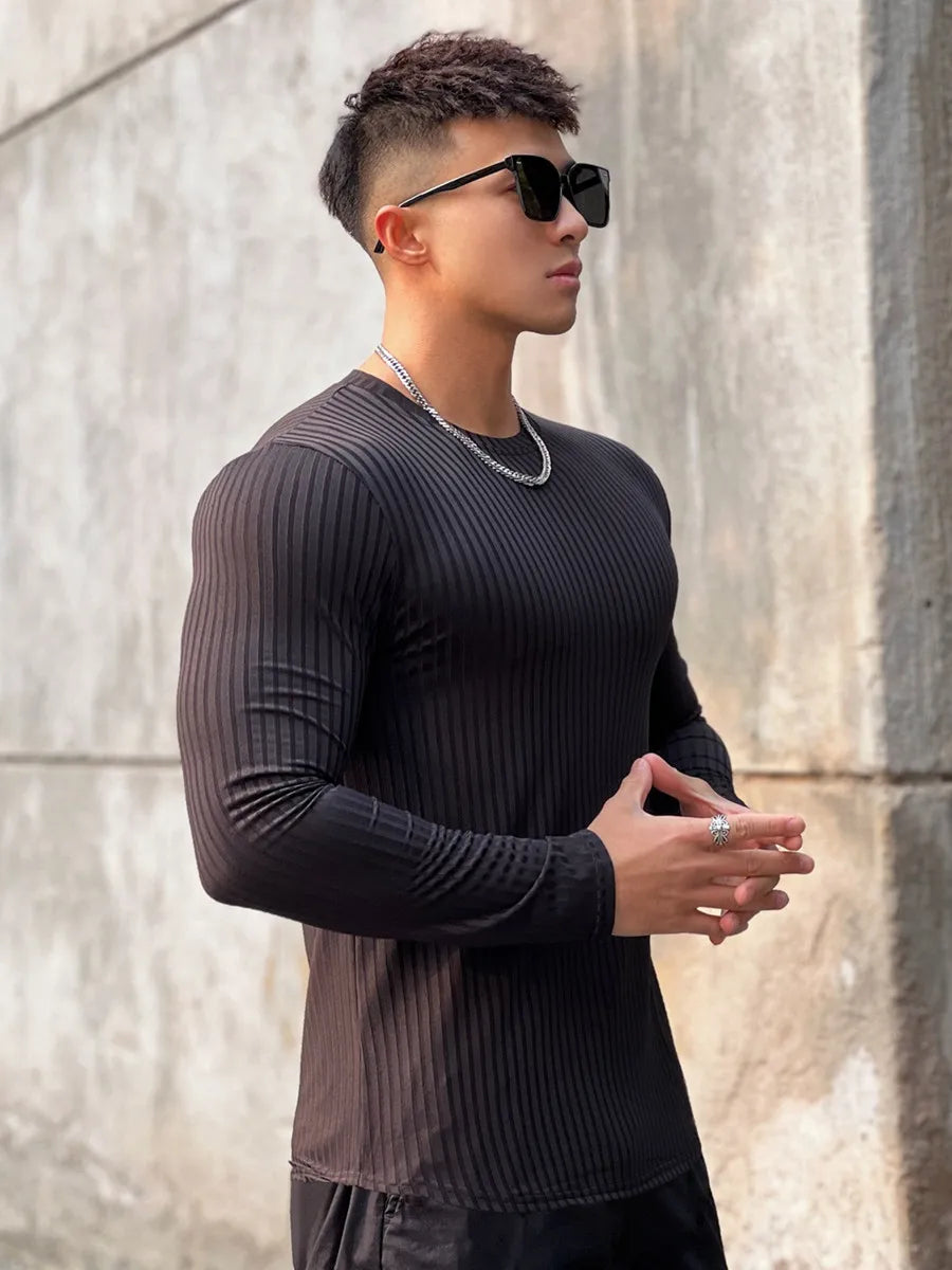 T-shirt Men Casual Long Sleeve