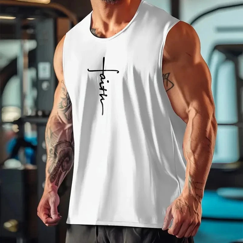 Men’s Faith Letters Graphic Sports Vest
