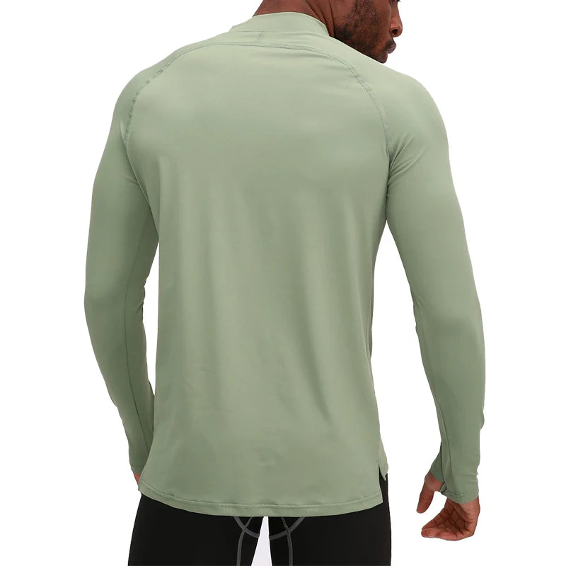 Men Sports Half Zip Long Sleeve