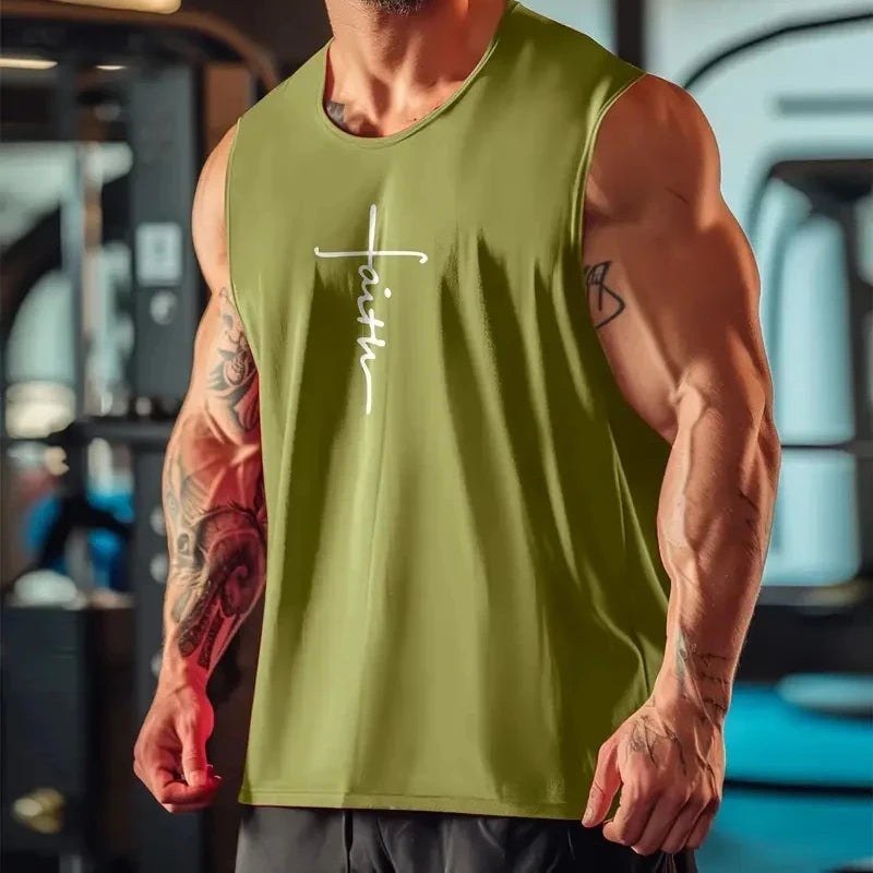 Men’s Faith Letters Graphic Sports Vest