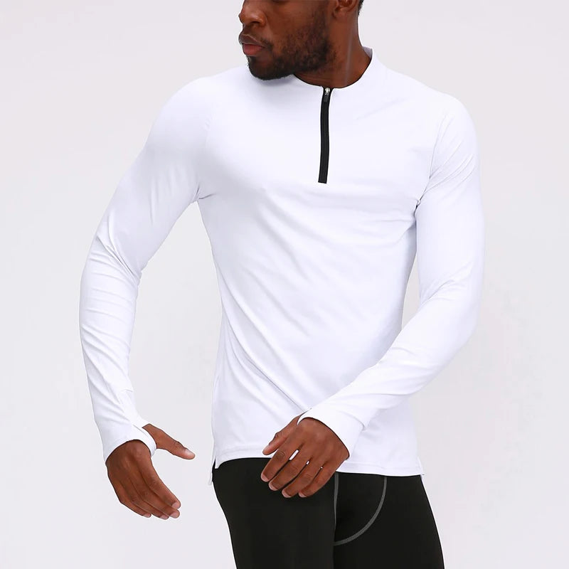 Men Sports Half Zip Long Sleeve