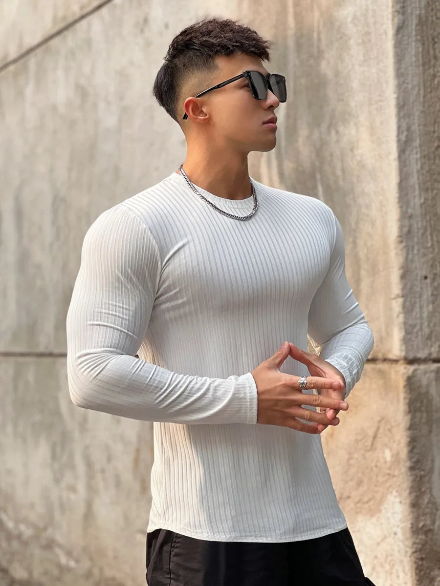 T-shirt Men Casual Long Sleeve