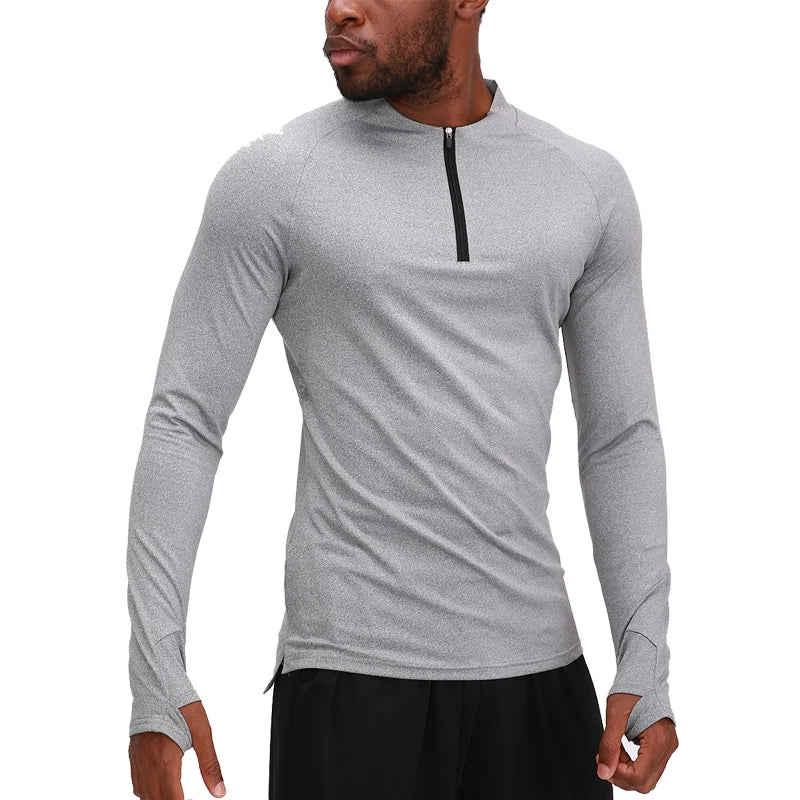 Men Sports Half Zip Long Sleeve